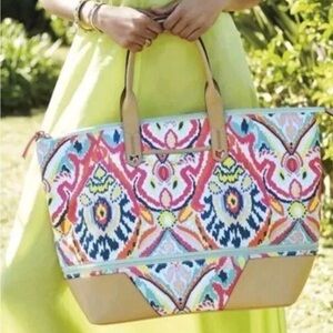 Stella and Dot Getaway Weekender Expandable Zipper Tote Bag w/ Expandable Strap